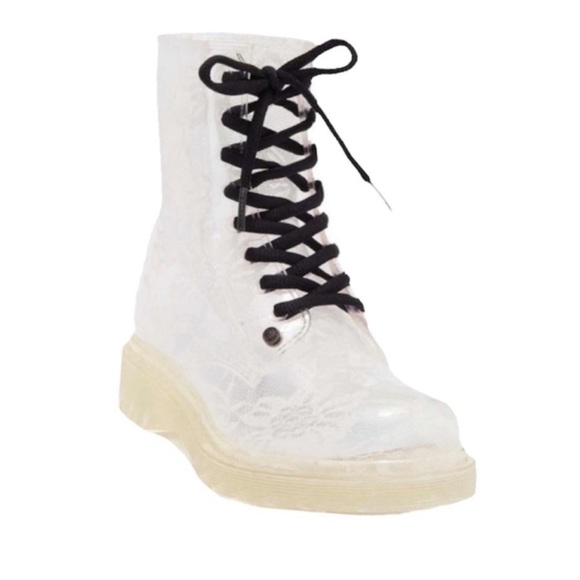 G6 G-six translucent PVC Lace Boots / rainboots size 37 - Picture 1 of 6